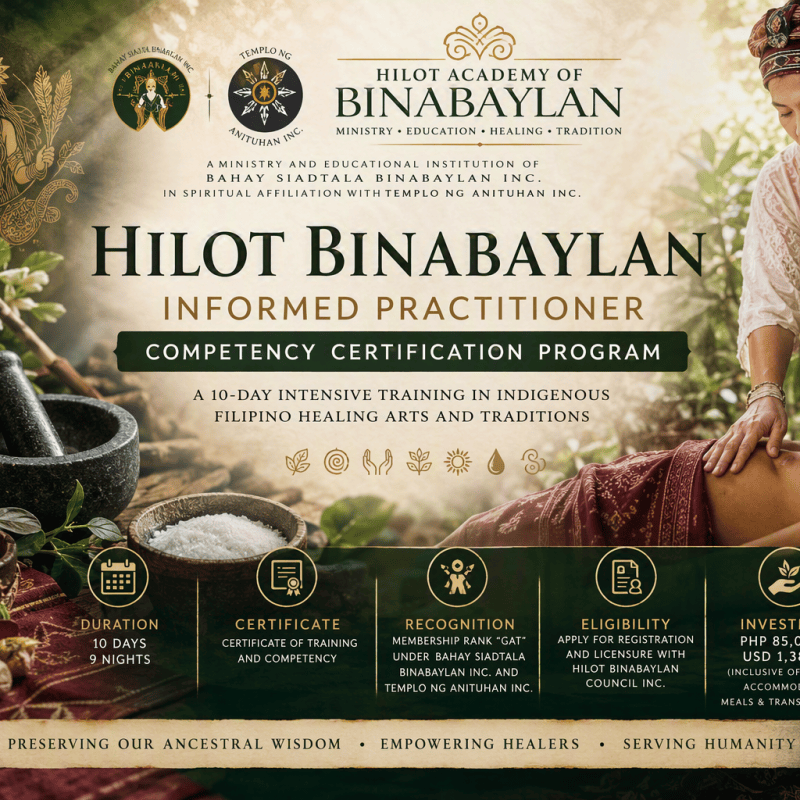 Introducing the Hilot Binabaylan Informed Practitioner Competency Certification&nbsp;Program
